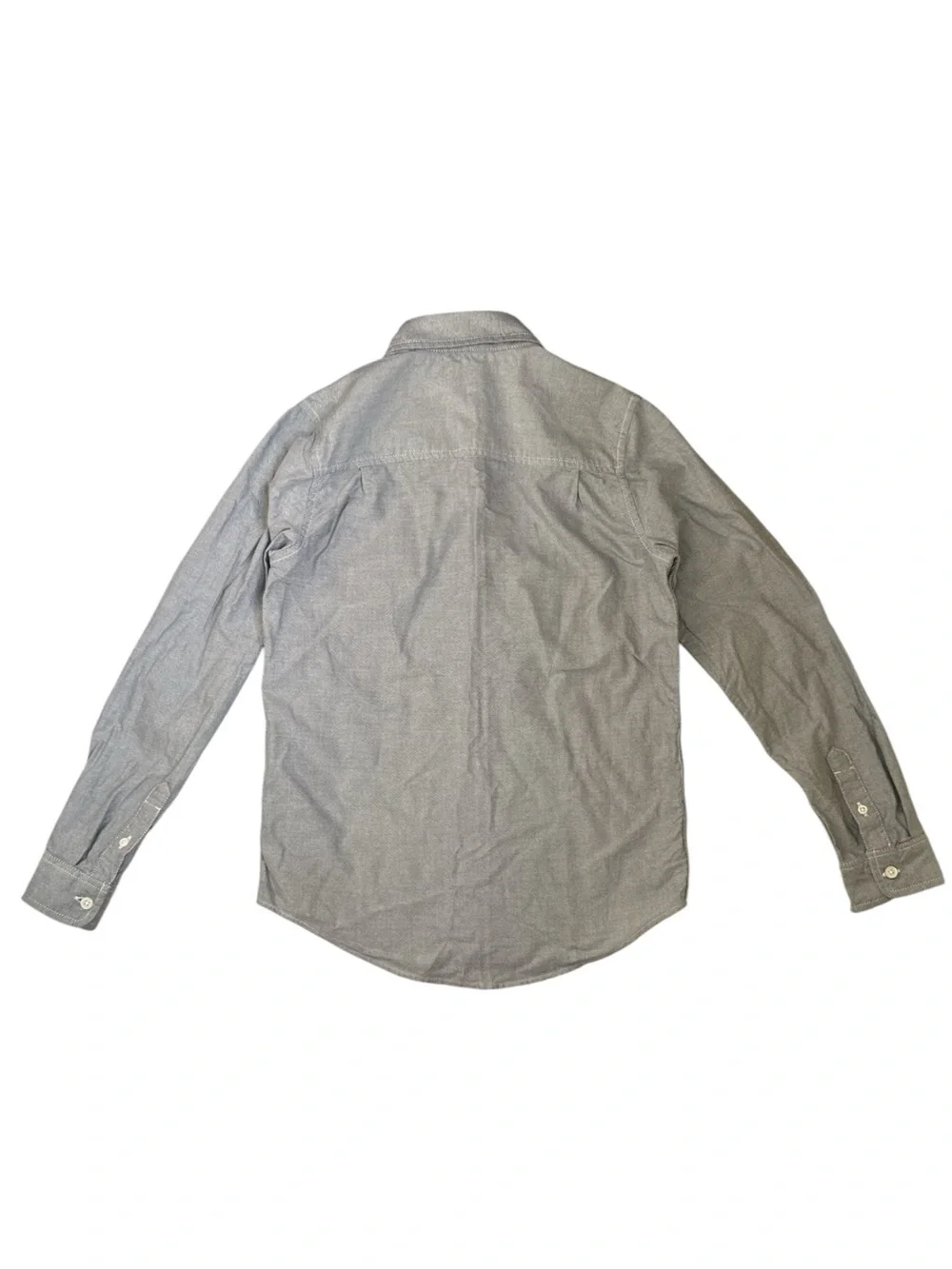 The Children’s Place Boys Gray Oxford Button Down Shirt Size Large 100% Cotton